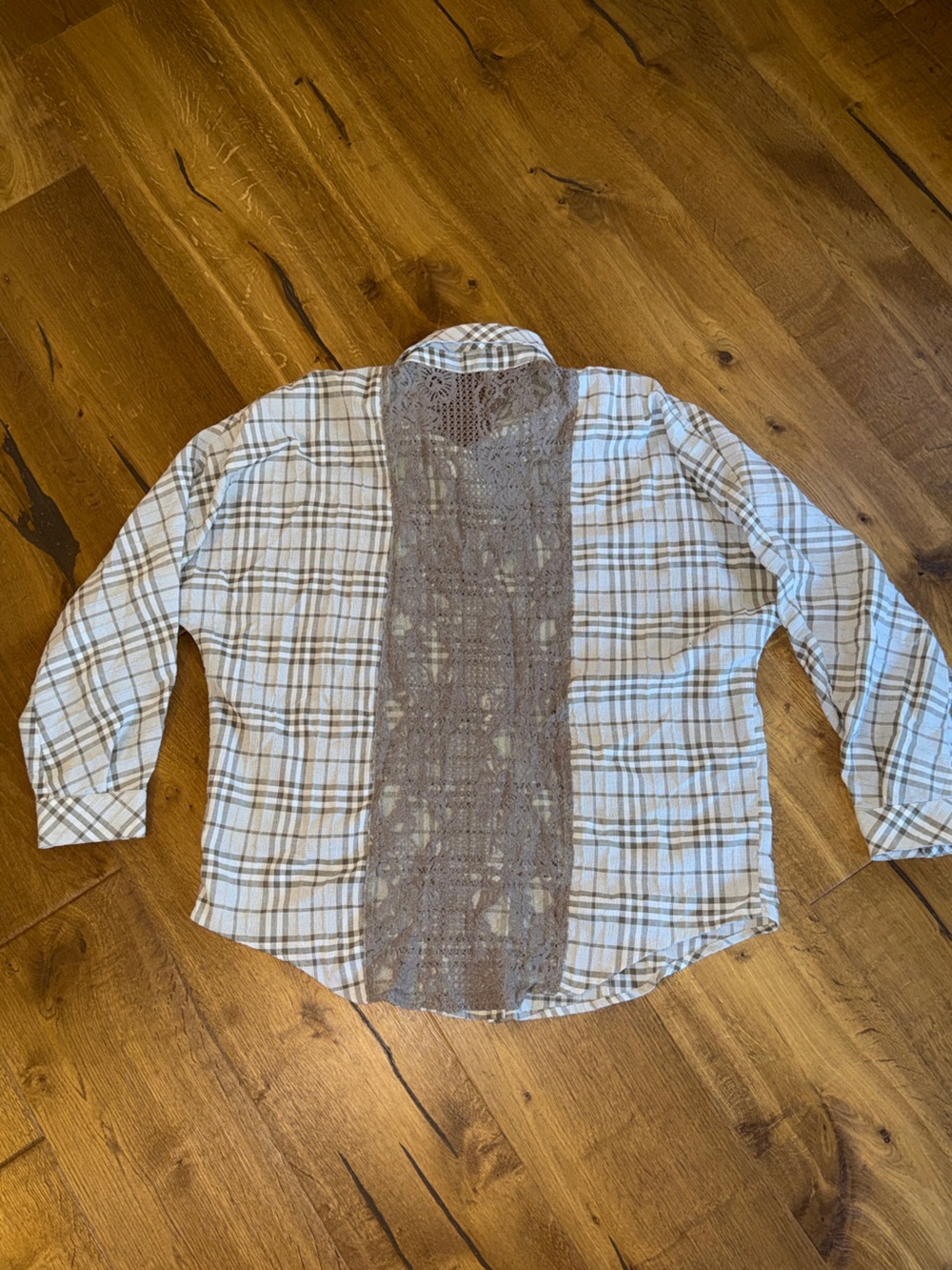 Hem & Thread Cream and Brown Plaid Button-Down Shirt - Picture 6 of 6